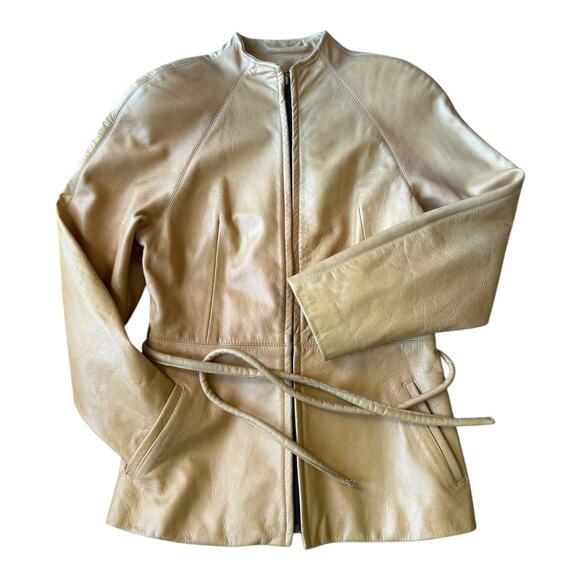 Vintage Martani Moda Yellow Retro collarless belted Coat size medium - Picture 13 of 17